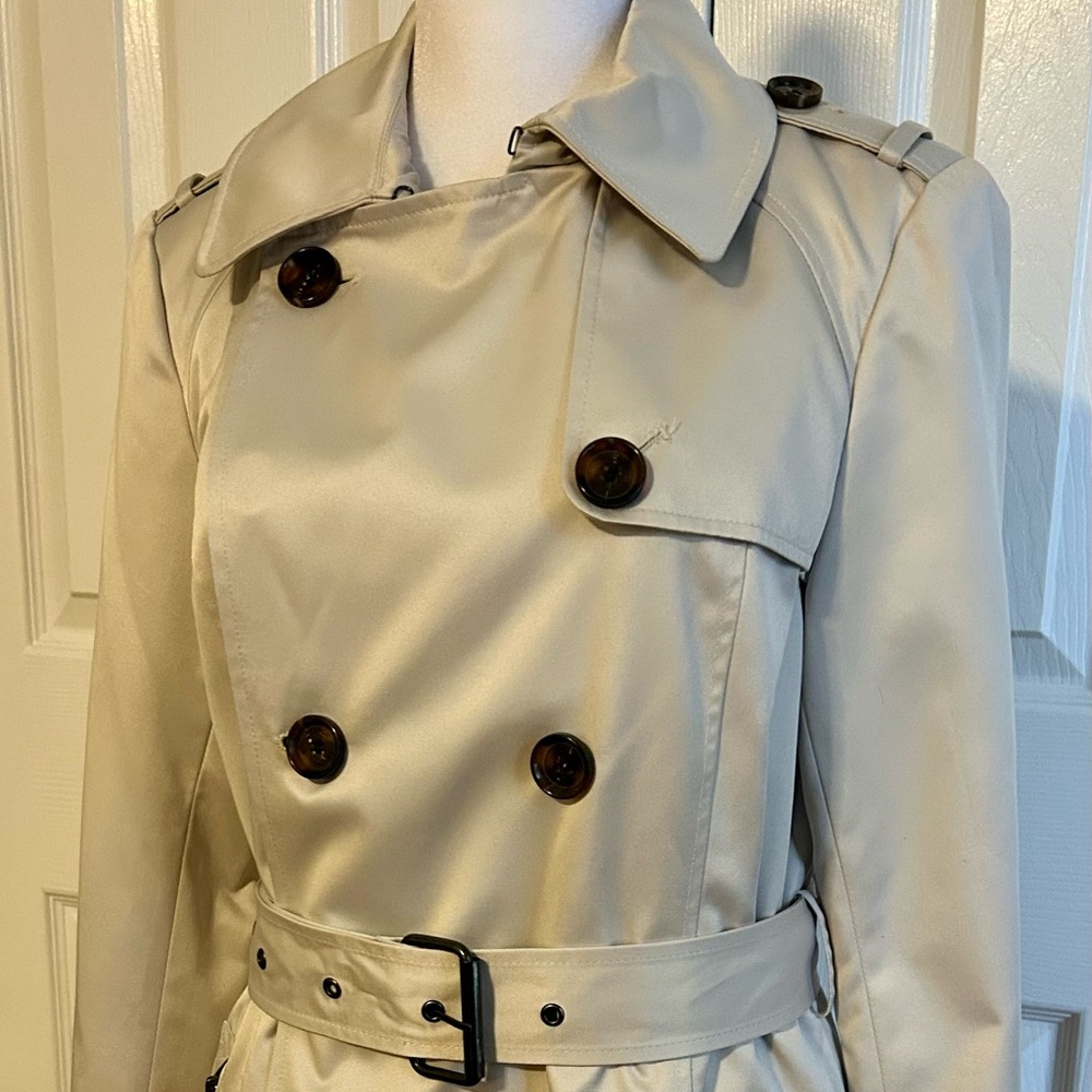 French Connection Beige Double-Breasted Trench Coat